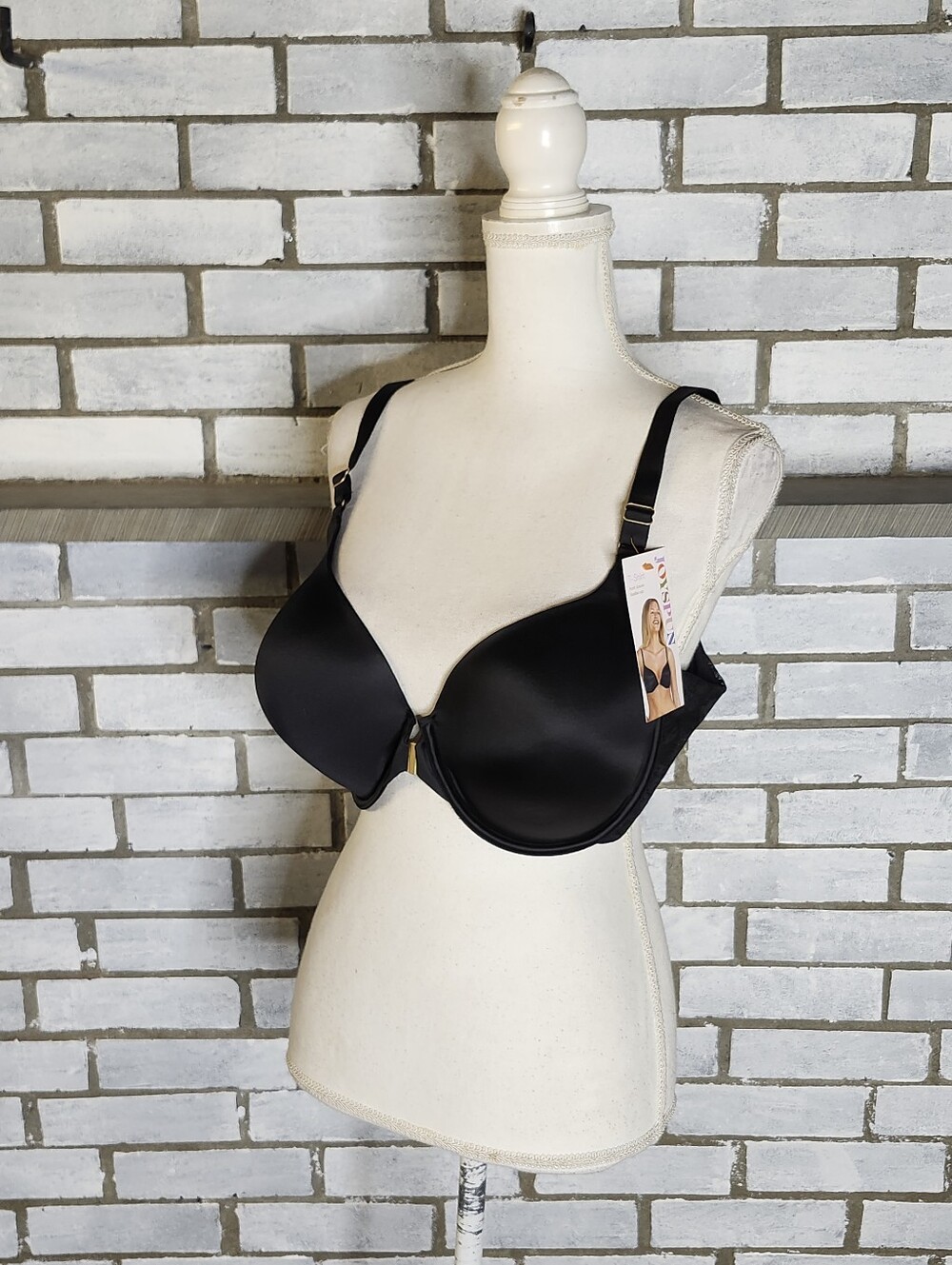 • NWT Joyspun Front Closure Lightly Lined Underwire T-Shirt Bra 42D Black Soot